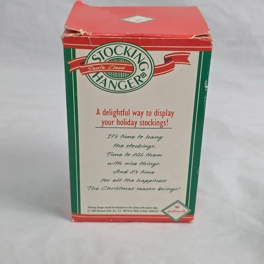 Santa Claus Stocking Hanger Figure w/ Box Holiday Decor